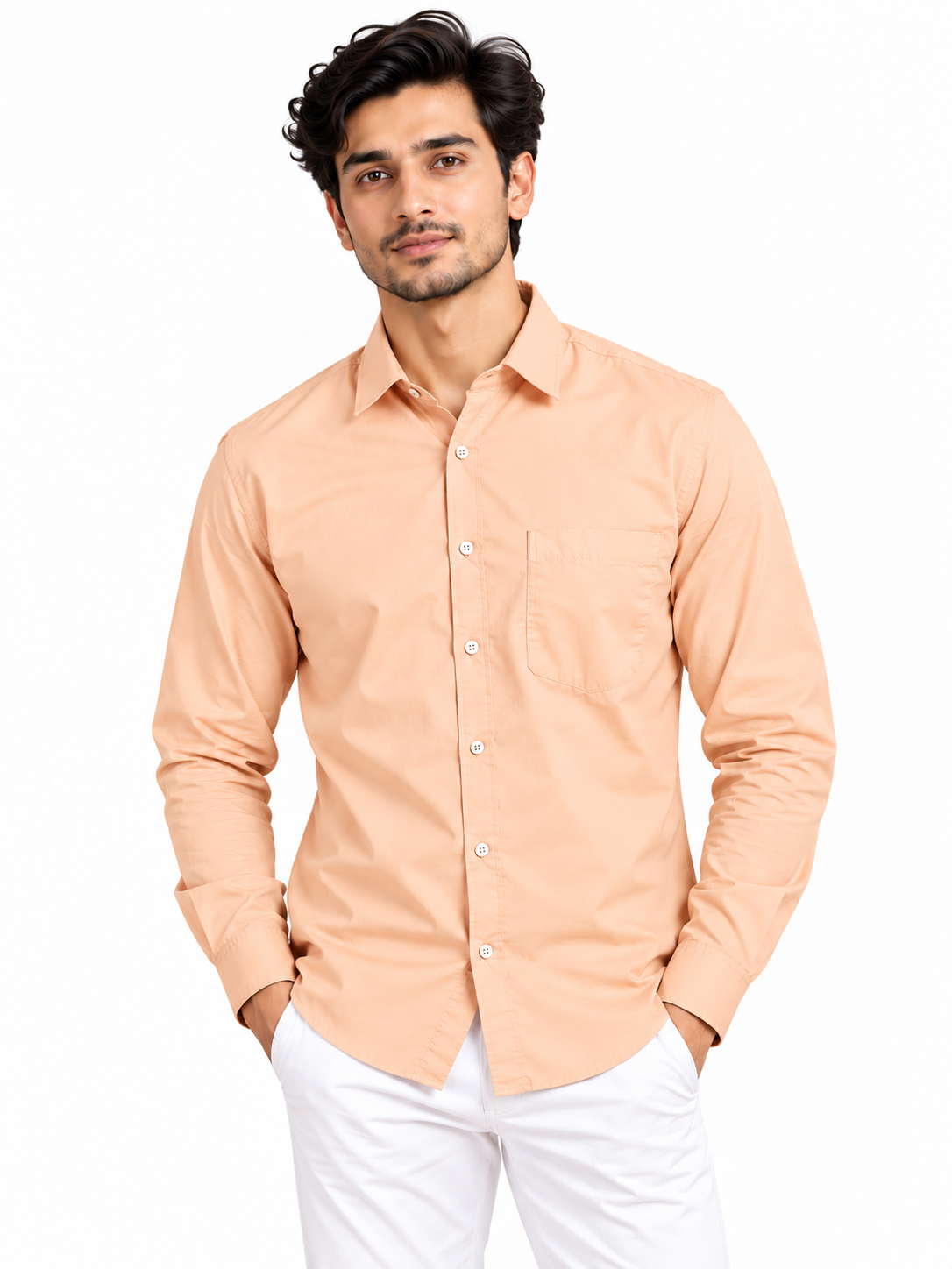 Men’s Solid Casual Shirt | Casual Plain Button Down Shirt for Men | Regular Fit Full Sleeves Smart Formal & Casual Wear